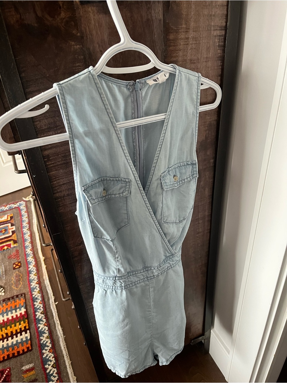BB Dakota Light Blue Denim Mini Romper Dress
